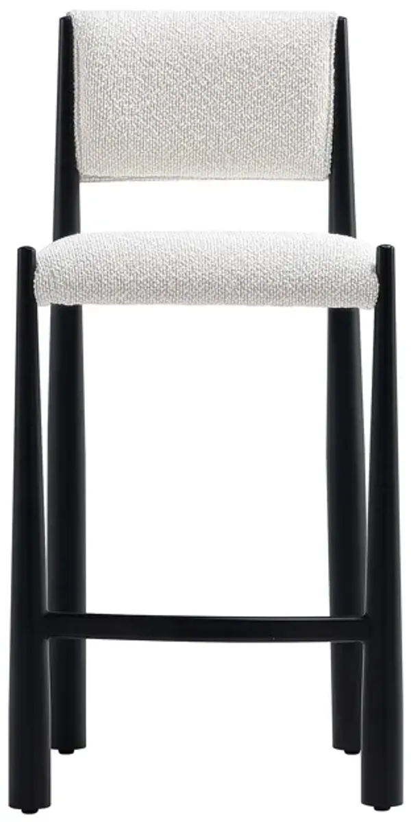 Lennor Metal Boucle Counter Stool in Cream