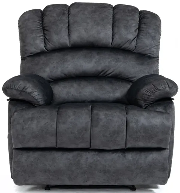 Mondawe Large Manual Recliner Chair in Fabric with Pillow Top Arms and Cushion Back for Living Room, Gray