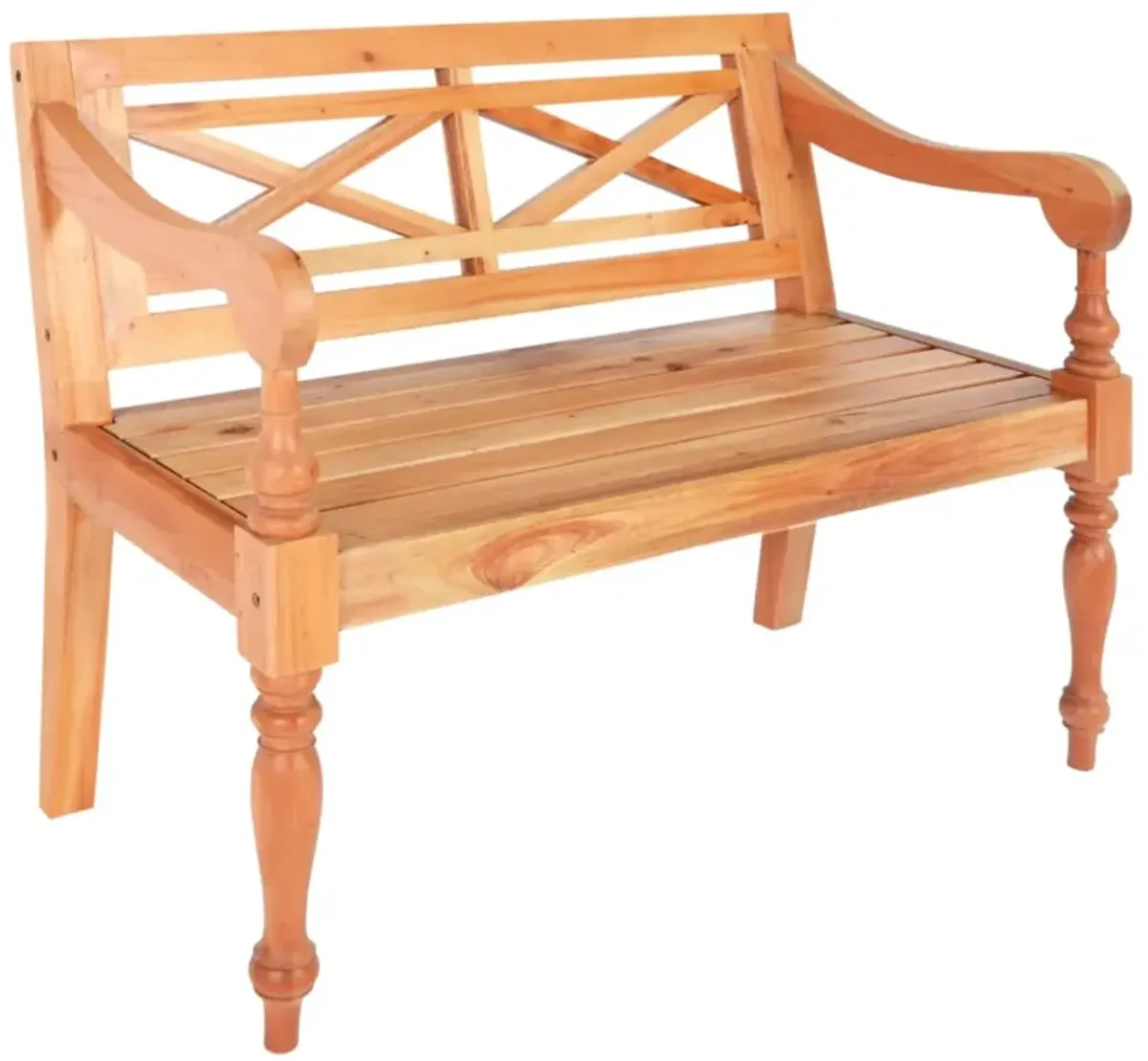 vidaXL Batavia Bench 38.6" Solid Mahogany Wood Light Brown