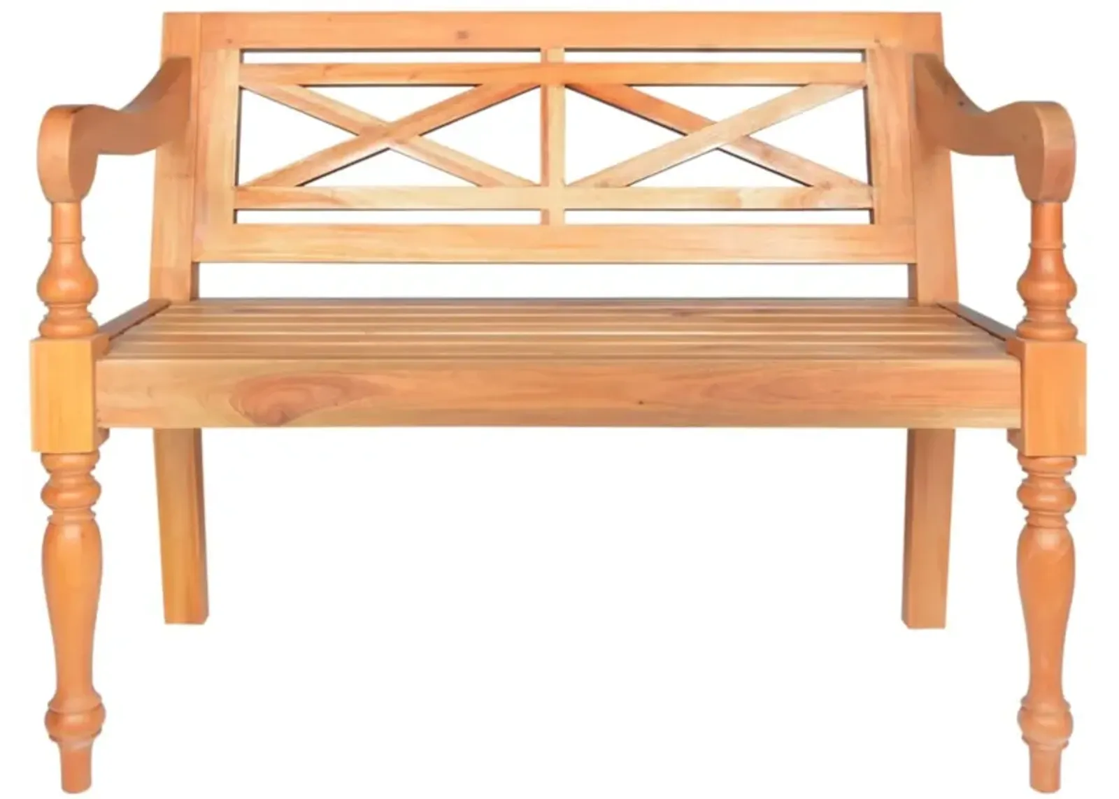 vidaXL Batavia Bench 38.6" Solid Mahogany Wood Light Brown