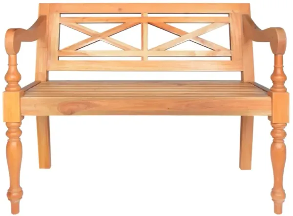vidaXL Batavia Bench 38.6" Solid Mahogany Wood Light Brown