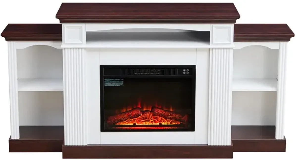 Streamdale Electric Fireplace TV Stand for 70 inch TV, 23 inch Fireplace with Mantel, Living Room TV Stand with Remote Control