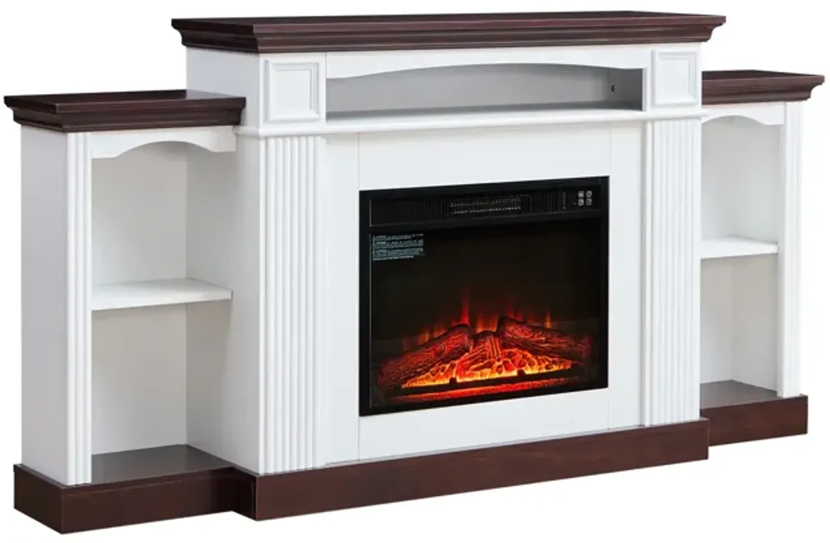 Streamdale Electric Fireplace TV Stand for 70 inch TV, 23 inch Fireplace with Mantel, Living Room TV Stand with Remote Control