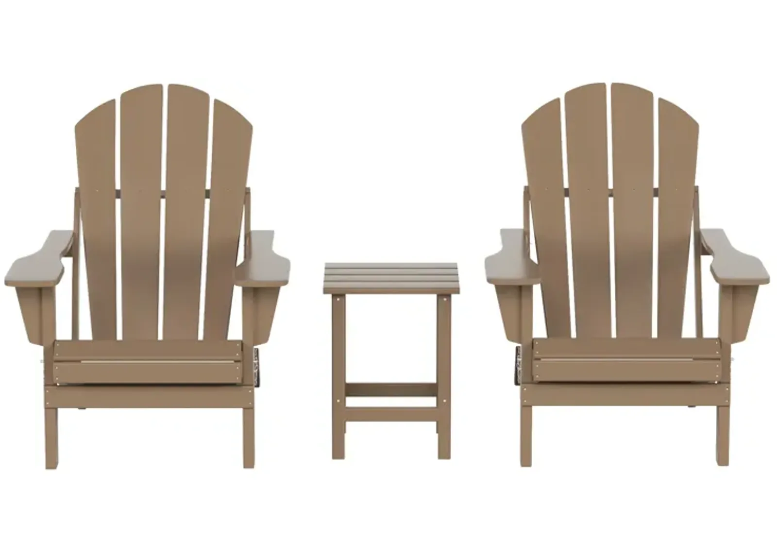 WestinTrends 3-Piece Outdoor Patio Adirondack Chairs with Side Table Set