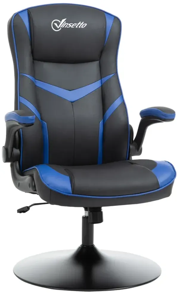 Black/Blue Gaming Chair: High Back, Height Adjustable, Flip-up Armrest, 360° Swivel