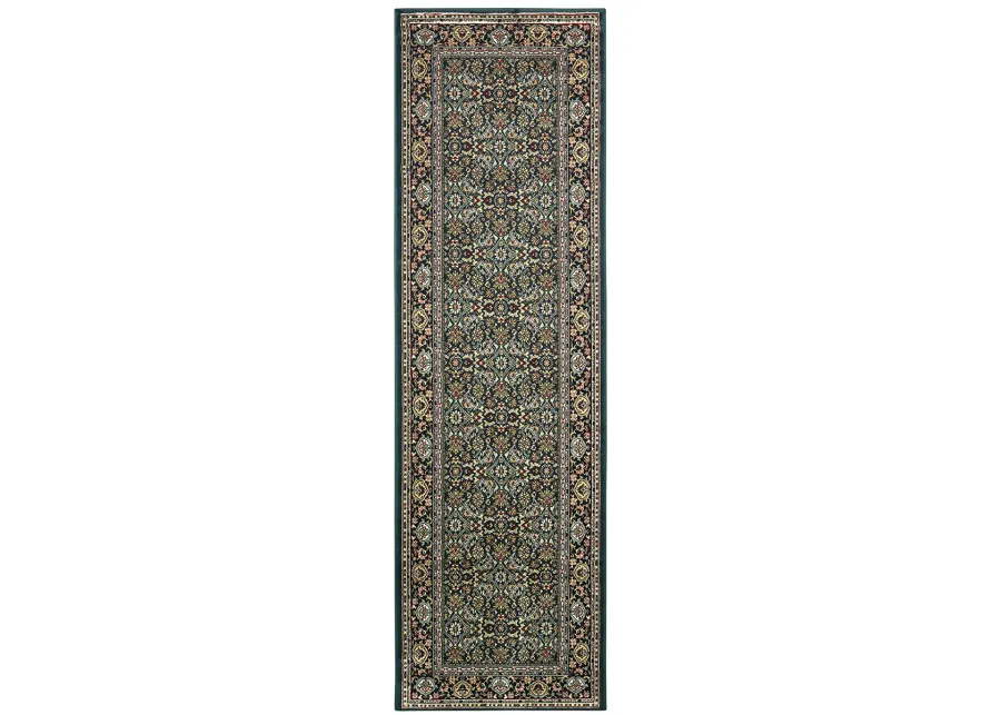 Kashan 2'3" x 7'6" Navy Rug