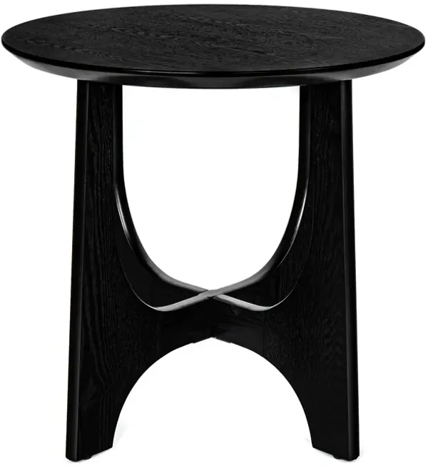 Streamdale Round End Table, Wood Nightstand