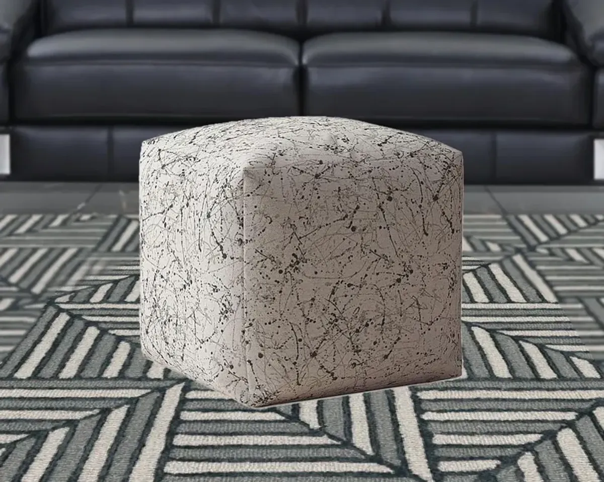 Hivvago 17" Flax Abstract Pouf Ottoman