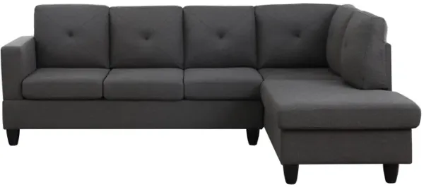 Streamdale Santiago Dark Gray Linen Sectional Sofa With Right Facing Chaise