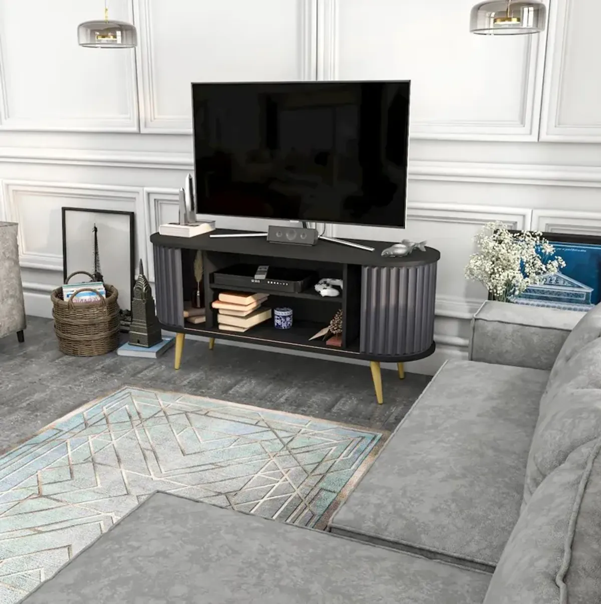 Decorotika Store 55 Tv Stand - Black & Anthracite
