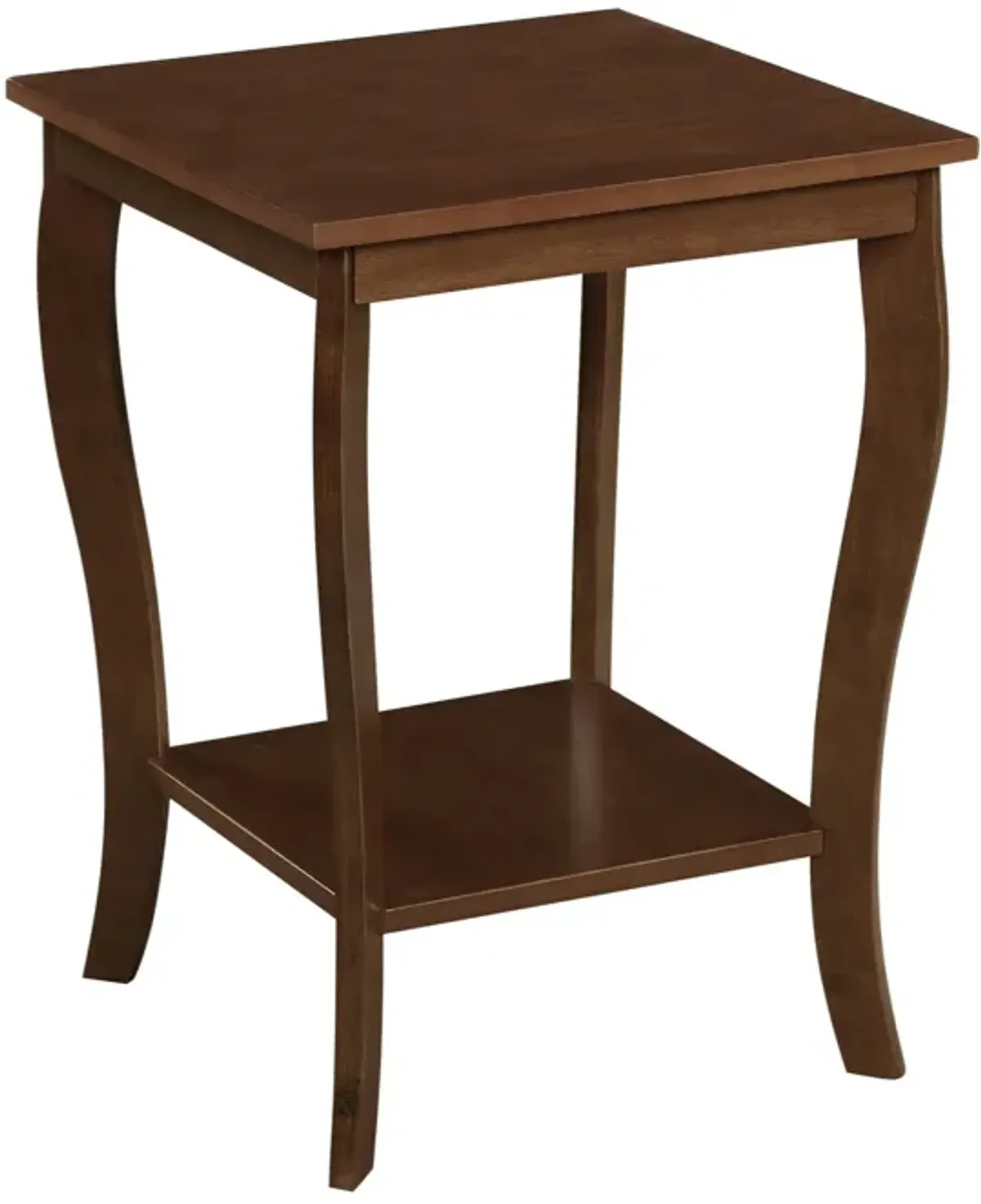 Convenience Concepts American Heritage Square End Table with Shelf, Espresso