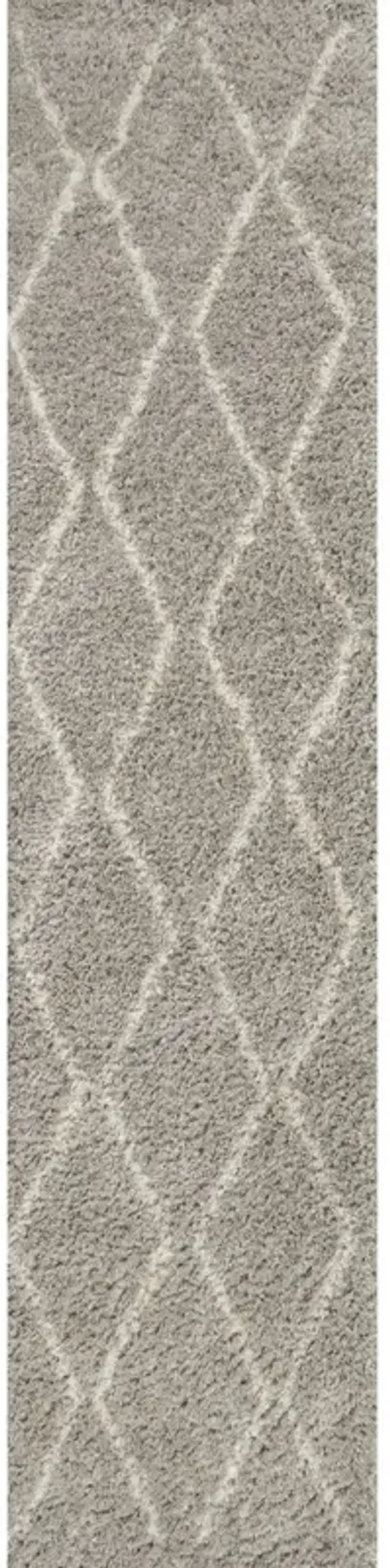 Catala Moroccan Diamond Shag Gray/Ivory Rug