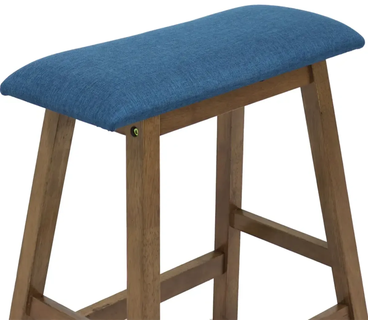 Sunnydaze Wood Counter-Height Stool with Cushion - Weathered Oak - Set of 2