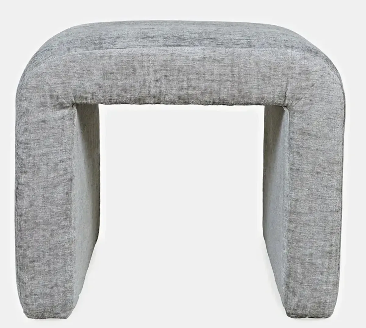 Jofran Luxury Curved Upholstered Waterfall Jacquard Petite Ottoman Bench - Set of 2