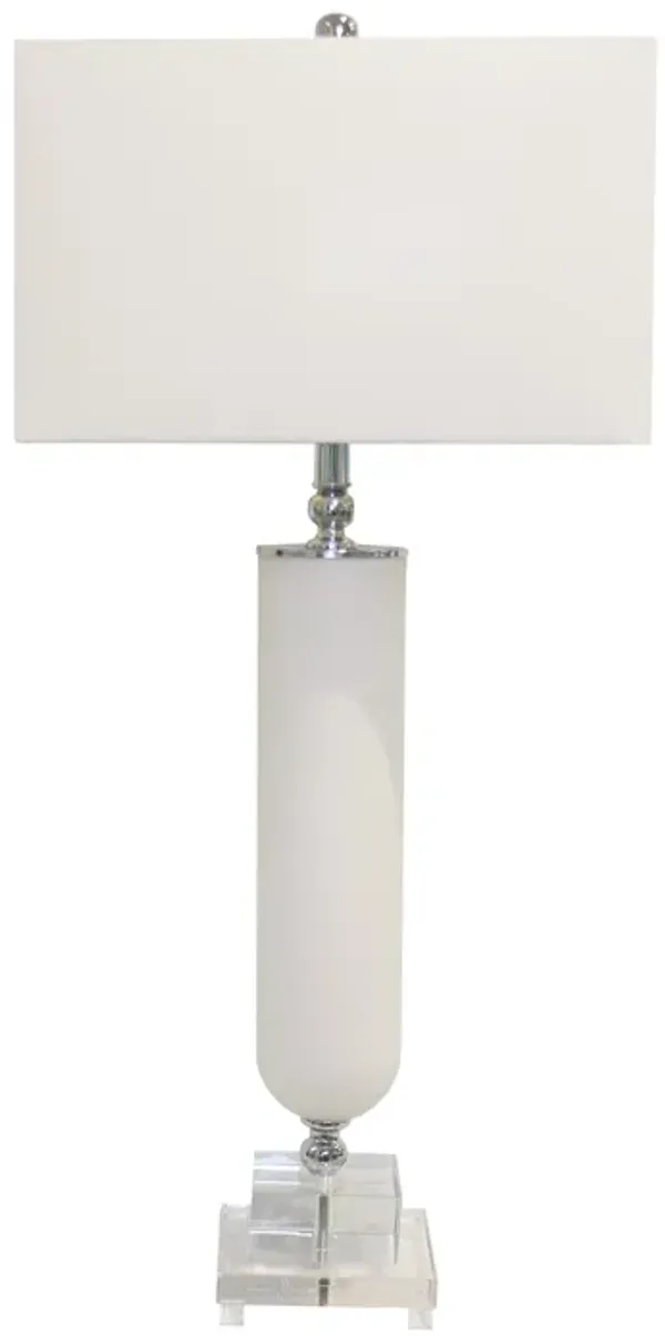 Pasargad Home Lucent Frosted Glass & Lucite Pedestal Table Lamp – Clean, Chic, Effortlessly Modern
