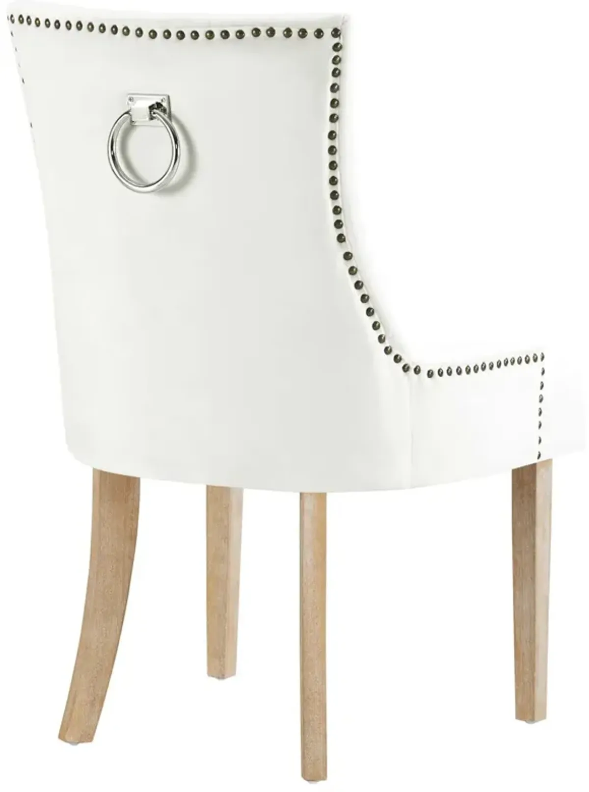 Modway Pose Tufted Performance Velvet Upholstered Dining Chair with Nailhead Trim in Ivory