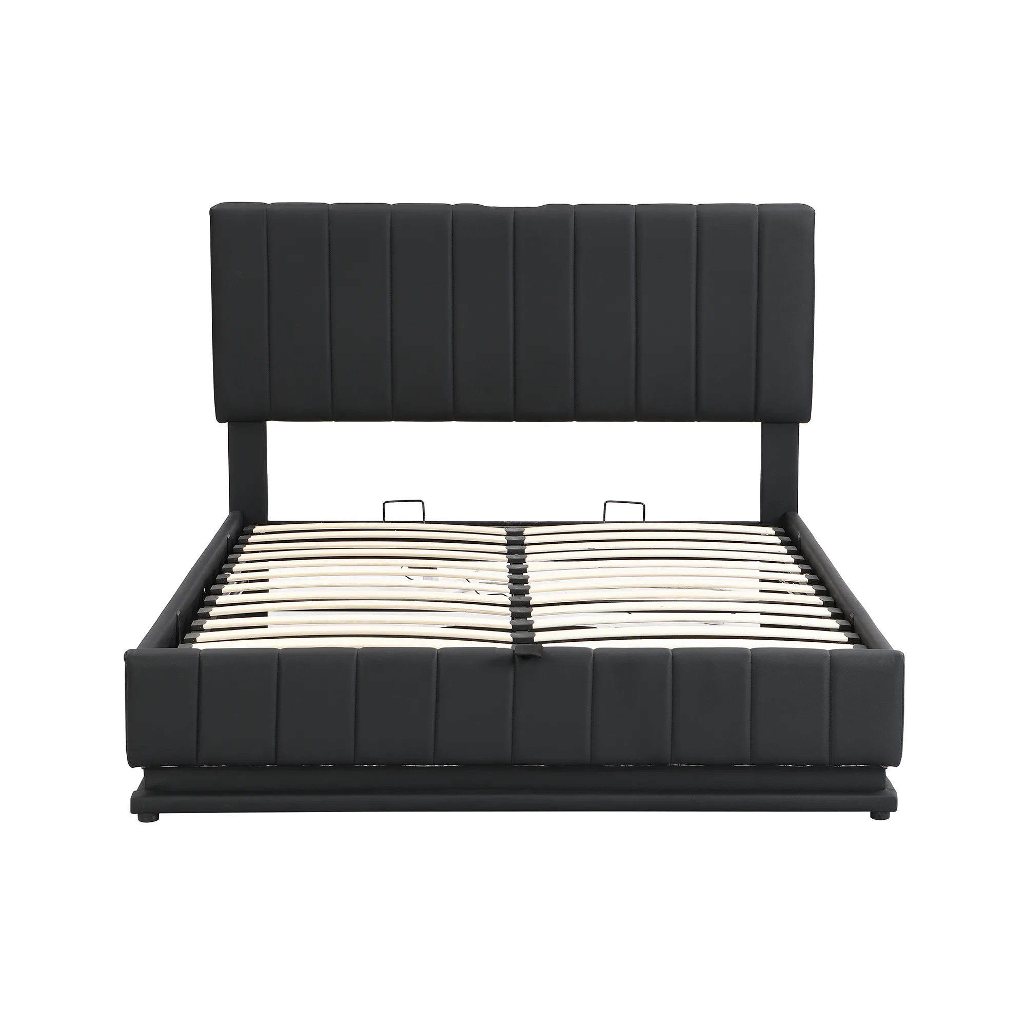 Merax Upholstered LED Light Platform Bed with Hydraulic Storage