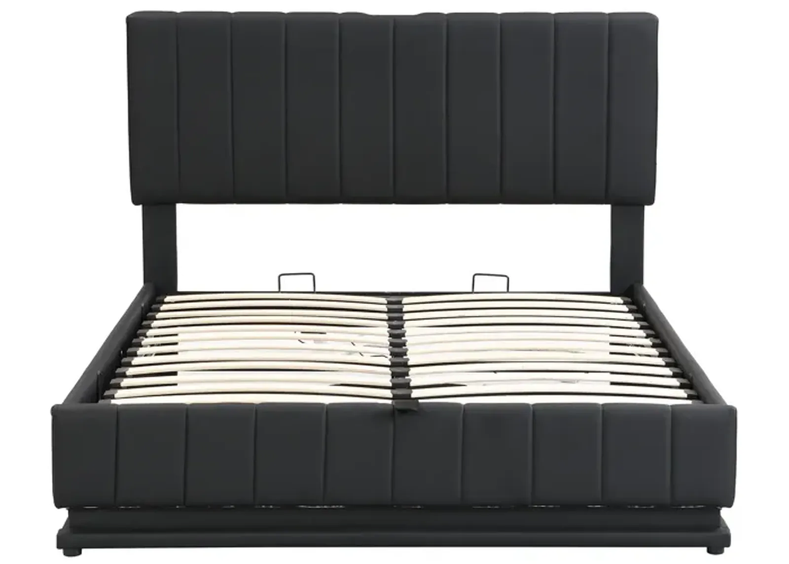 Merax Upholstered LED Light Platform Bed with Hydraulic Storage