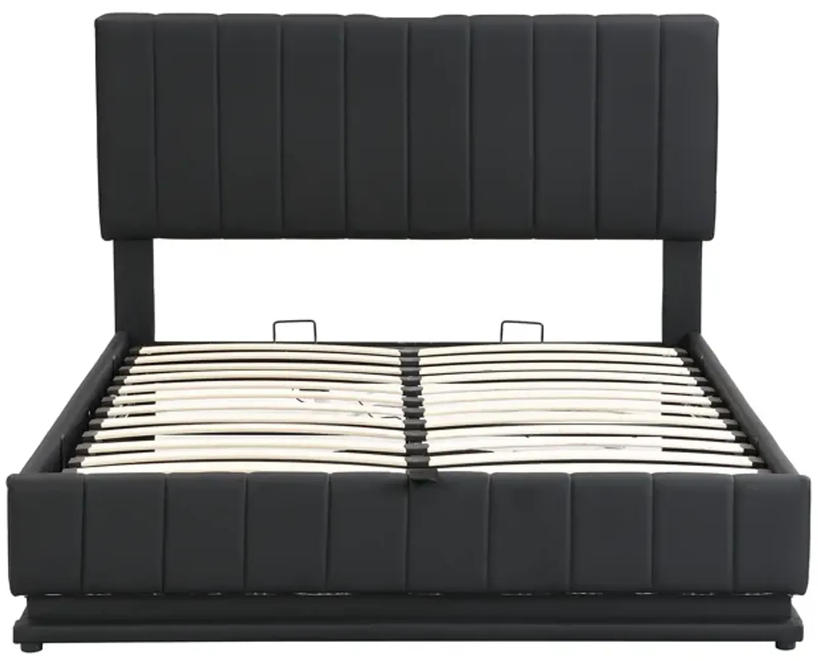 Merax Upholstered LED Light Platform Bed with Hydraulic Storage