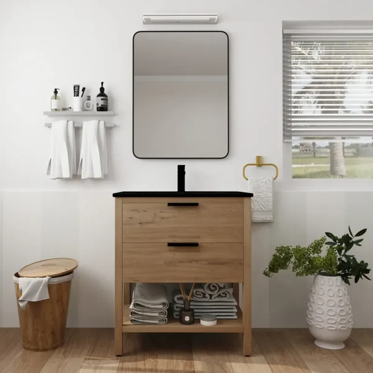 30 Inch Bathroom Vanity Plywood With 2 Drawers