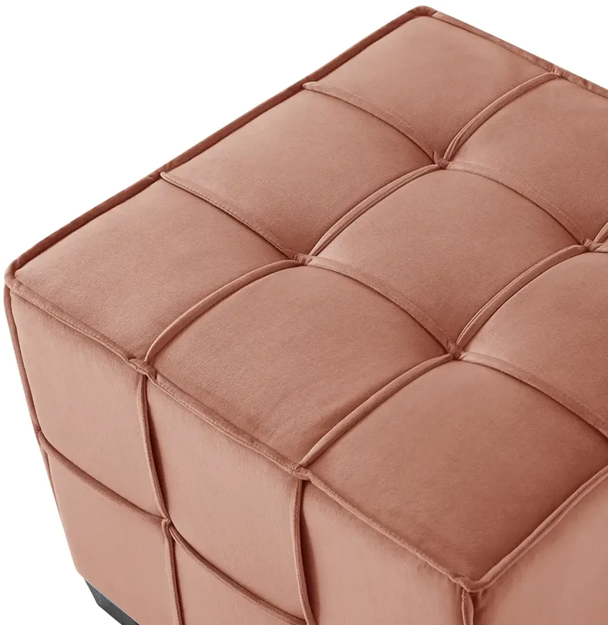 Loft Lyfe Ladda  Velvet Allover Tufted Cube Ottoman