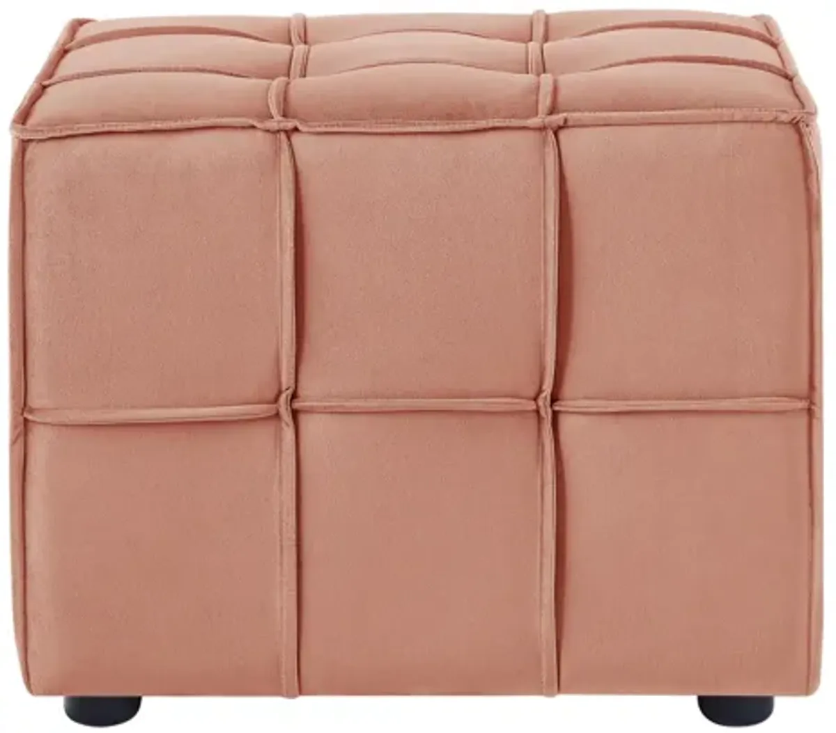 Loft Lyfe Ladda  Velvet Allover Tufted Cube Ottoman