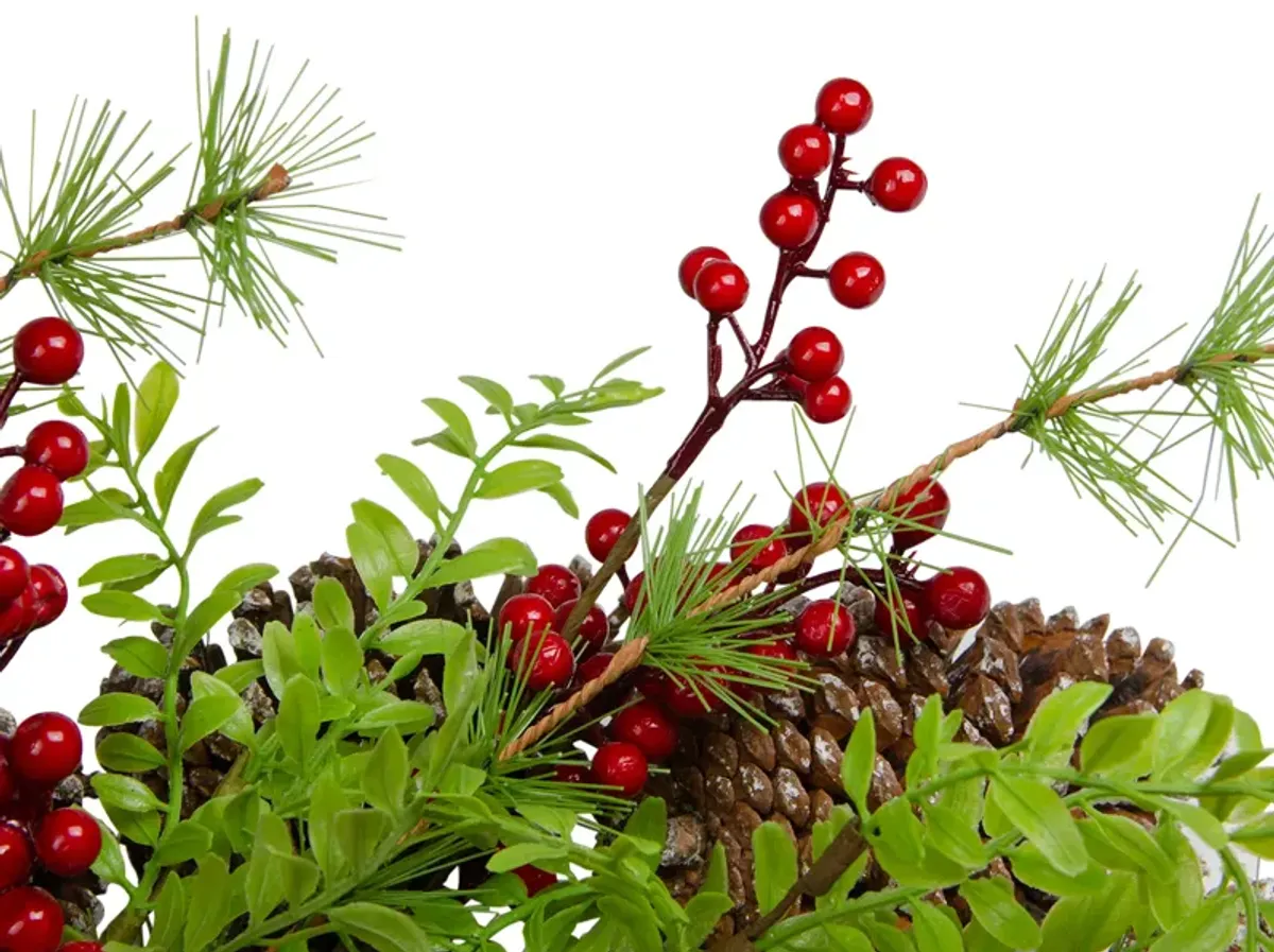 Frosted Pine Cones and Berries Artificial Christmas Wreath - 18-Inch  Unlit