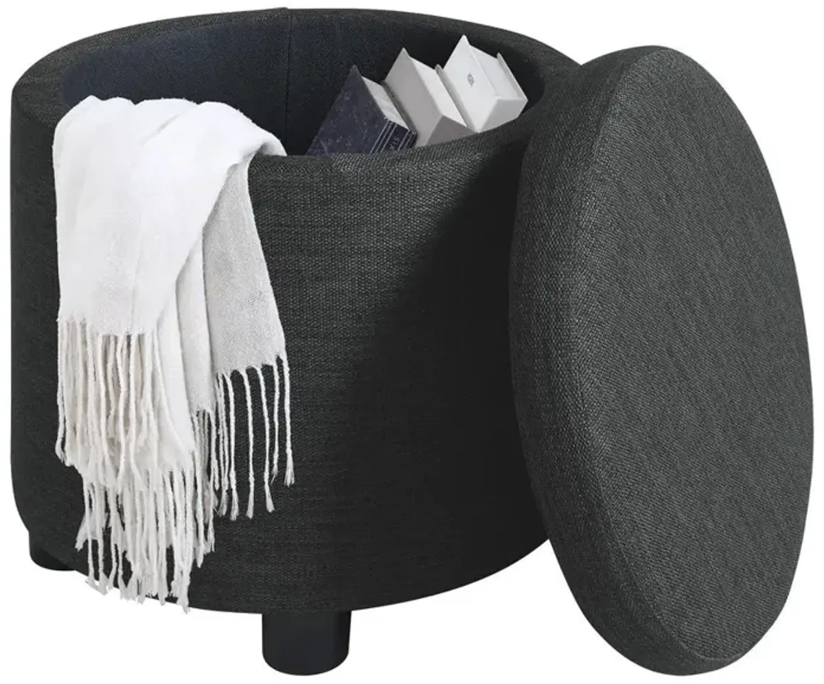 Convience Concept, Inc. Designs 4 Comfort Round Accent Storage Ottoman with Reversible Tray Lid