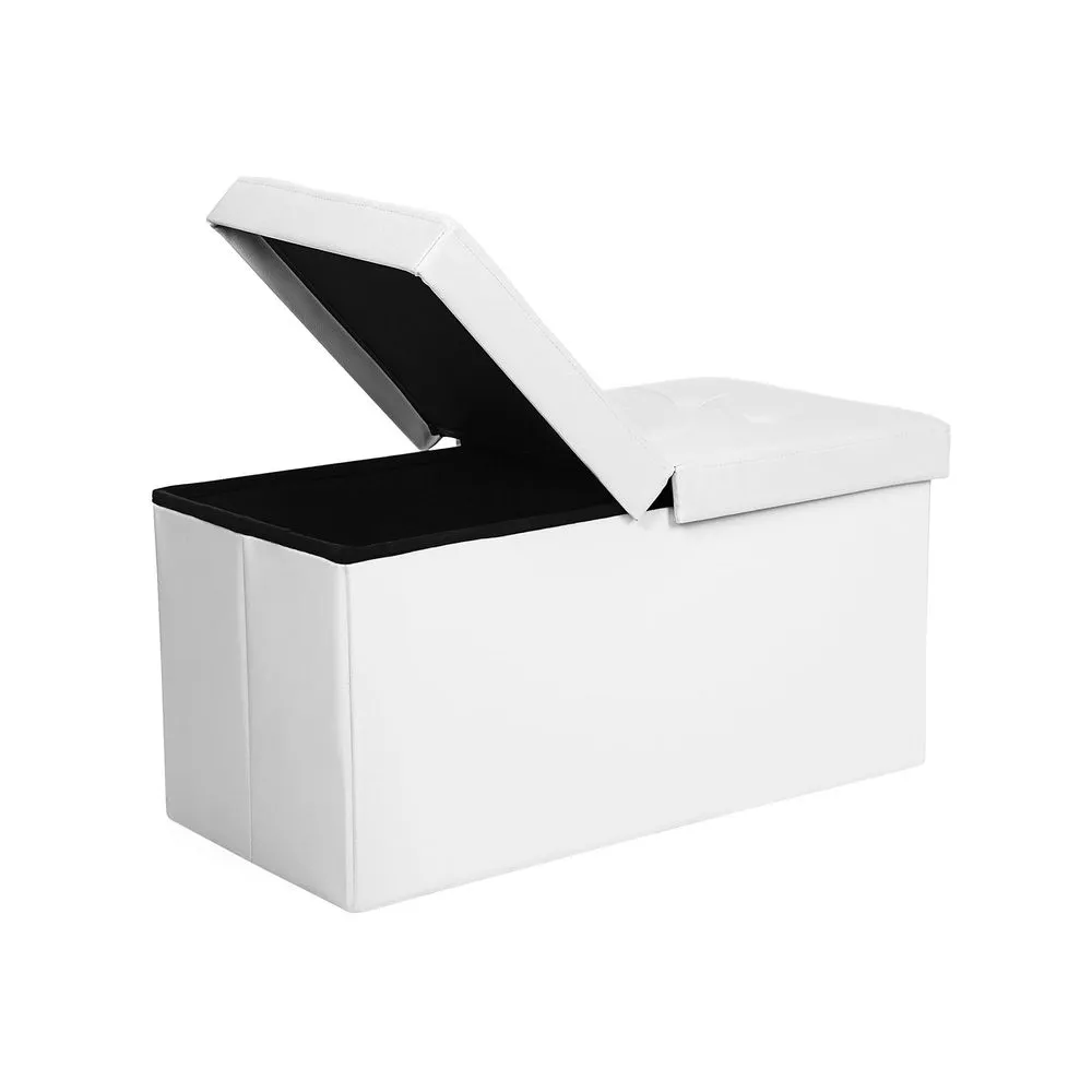 BreeBe Flipping Lid White Ottoman