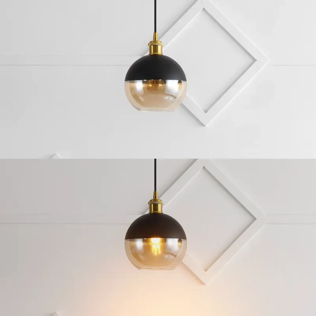 Nixon 1-Light Mid-Century Modern Metal/Glass Adjustable Drop Globe LED Pendants