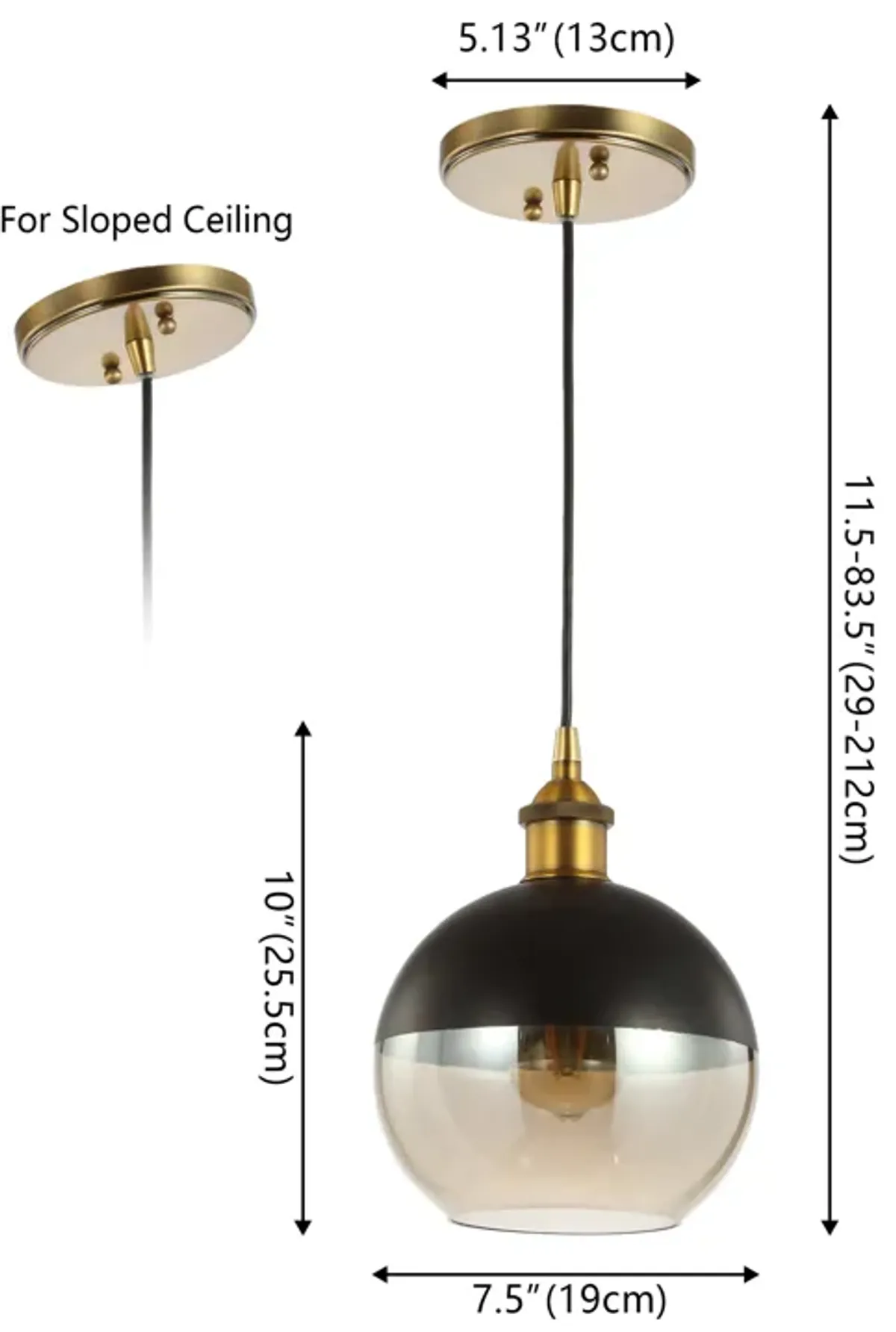 Nixon 1-Light Mid-Century Modern Metal/Glass Adjustable Drop Globe LED Pendants