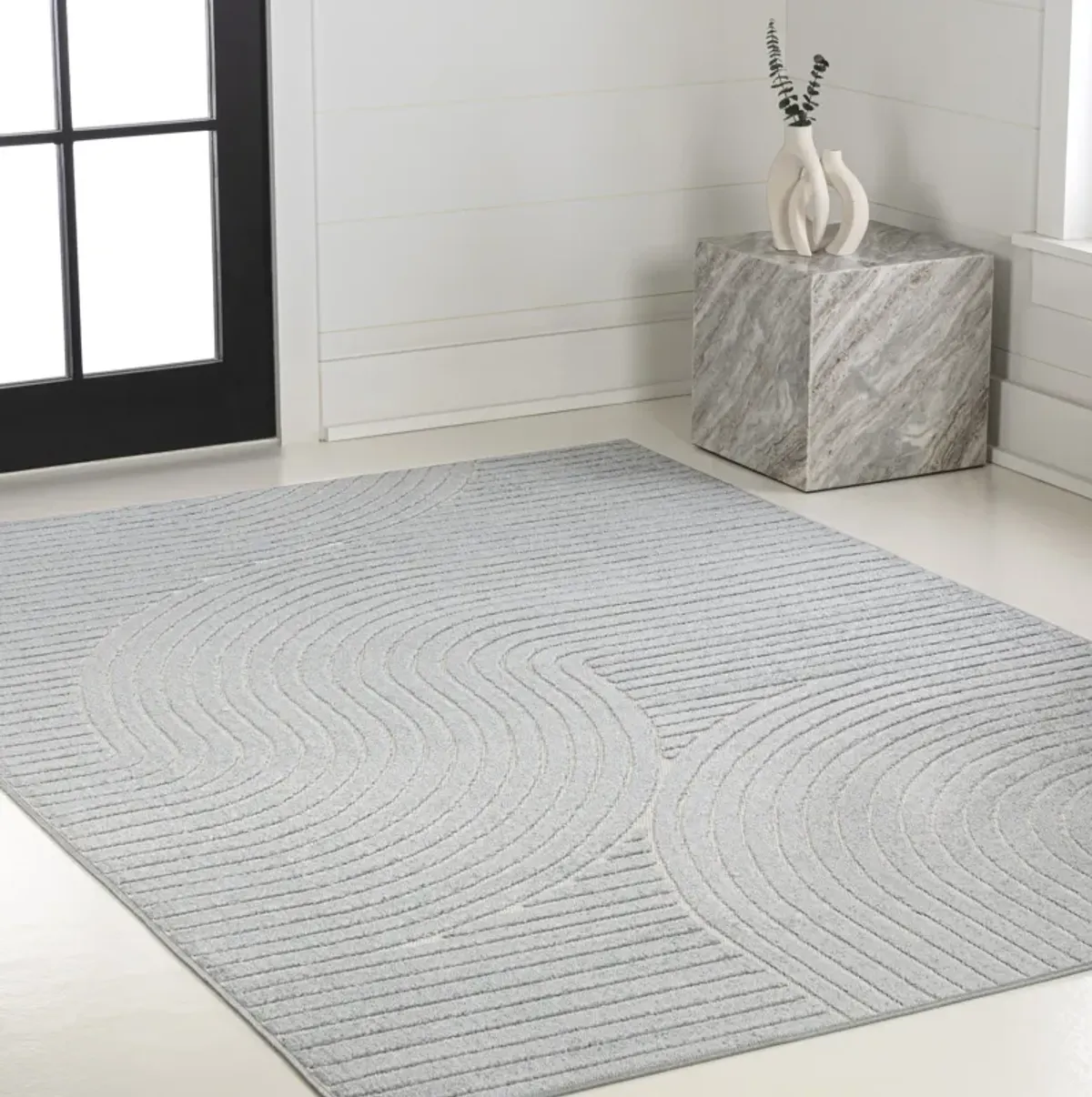 Skagen Minimalist Curve Geometric Area Rug