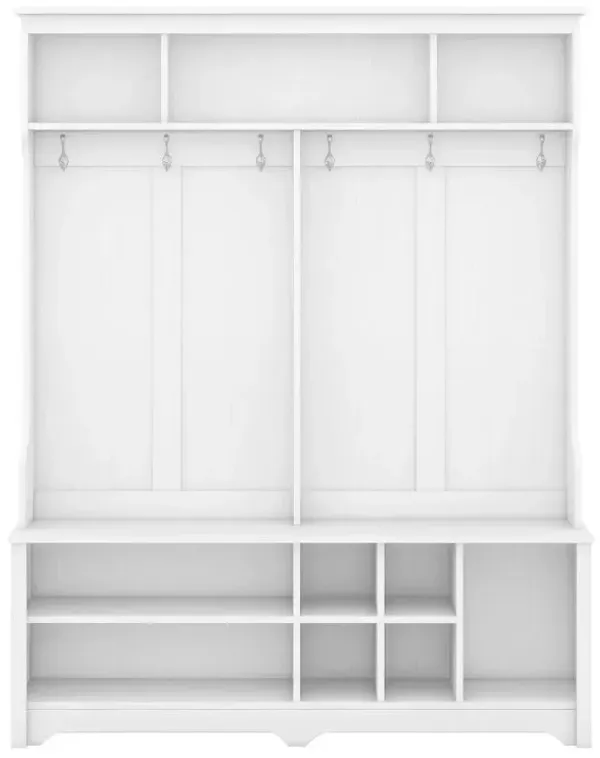 Modern Hallway Hall Tree with Storage Bench & Coat Hooks – Entryway Organizer