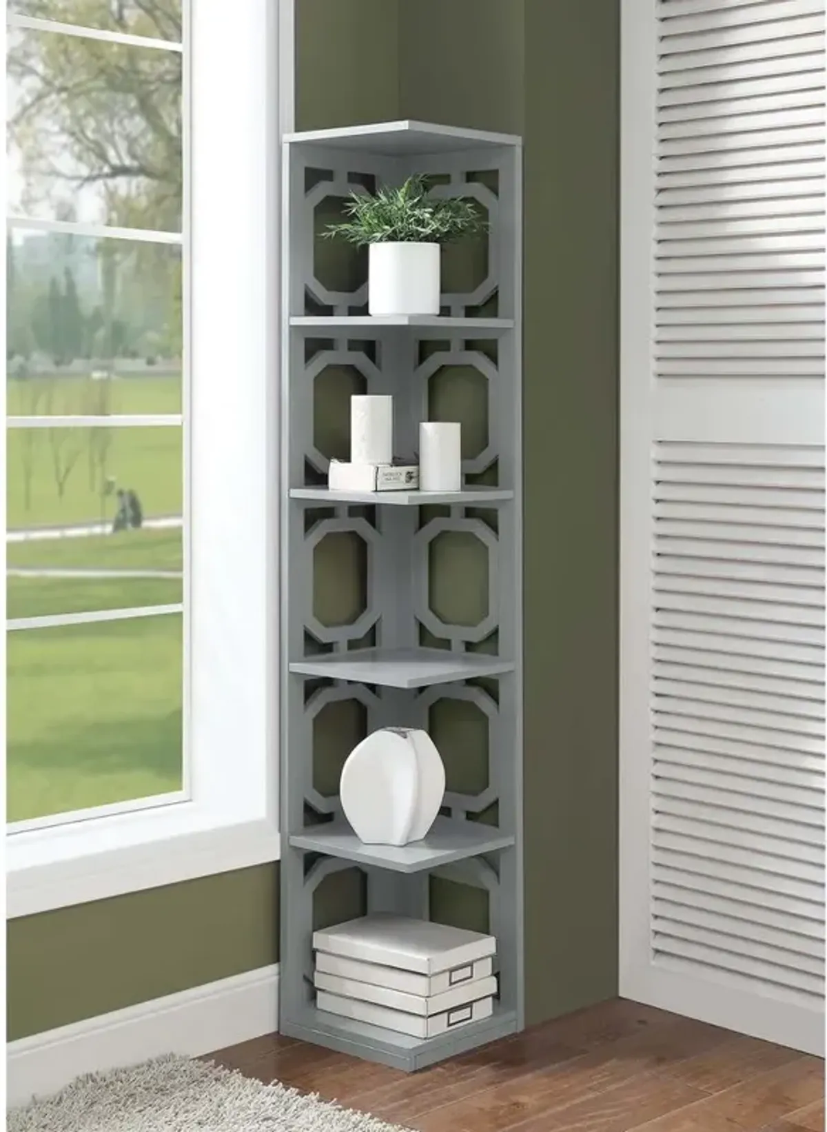 Convience Concept, Inc. Omega 5 Tier Corner Bookcase