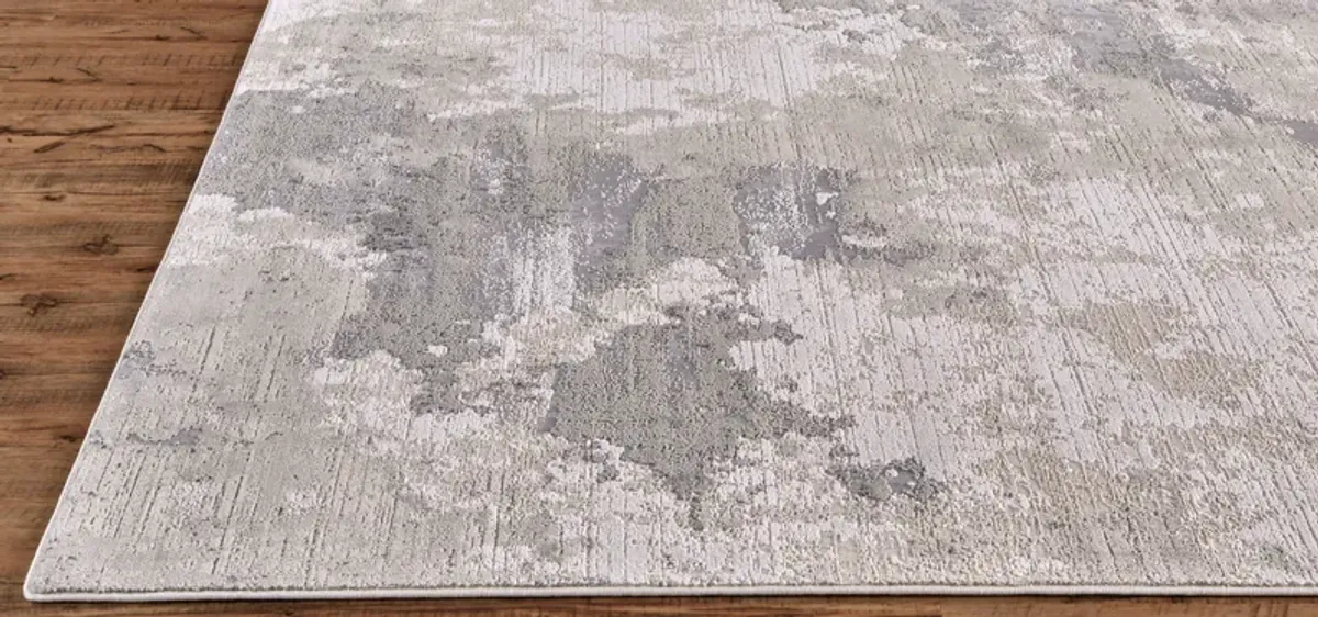 Prasad 3970F Ivory/Gray 2'10" x 7'10" Rug