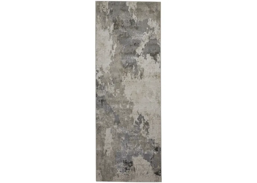 Prasad 3970F Ivory/Gray 2'10" x 7'10" Rug