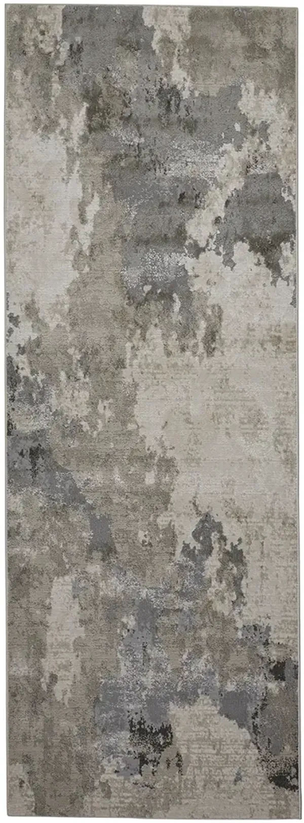 Prasad 3970F Ivory/Gray 2'10" x 7'10" Rug