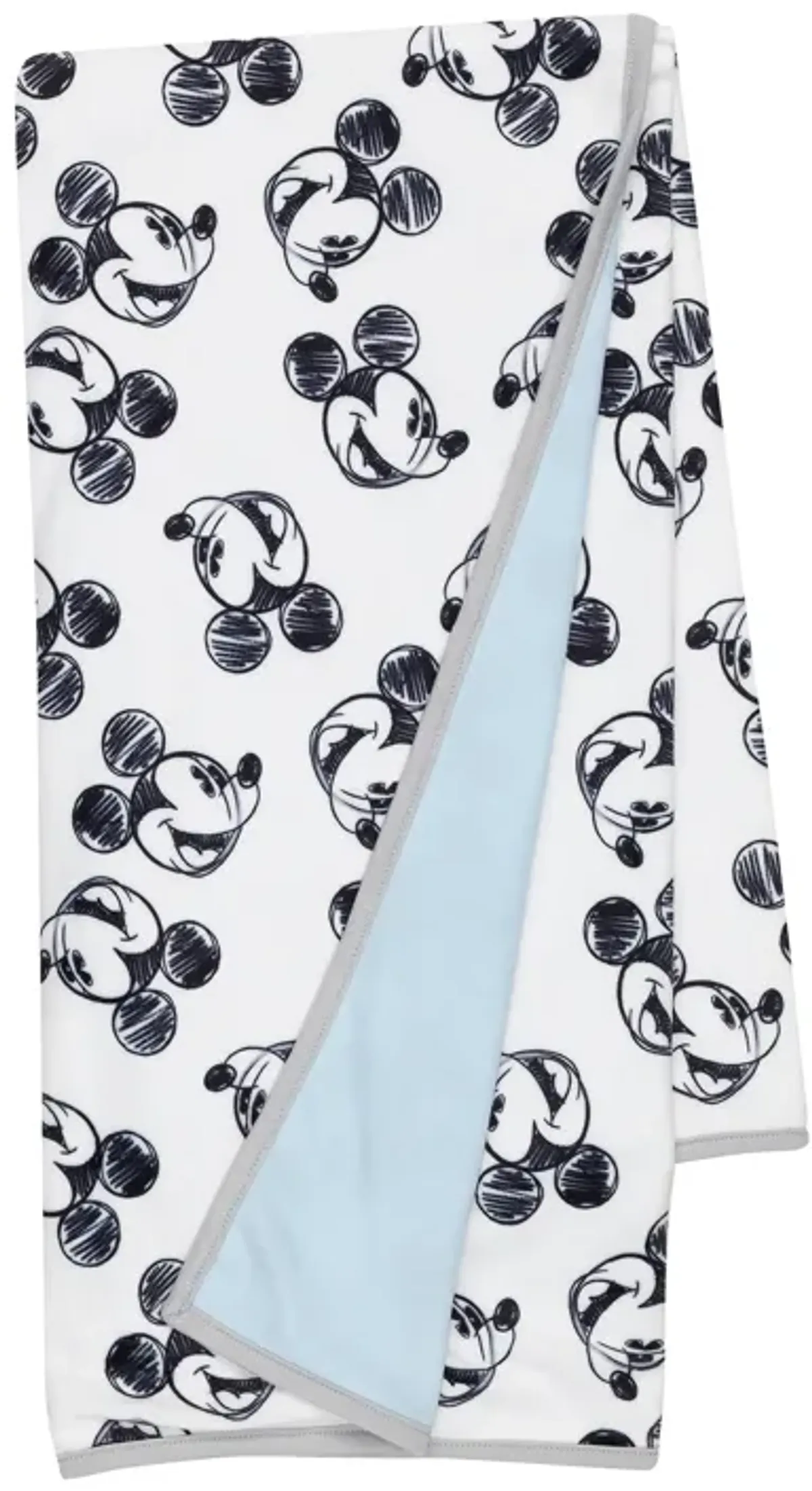 Lambs & Ivy Disney Baby MICKEY MOUSE Baby Blanket - Blue/White Minky/Jersey