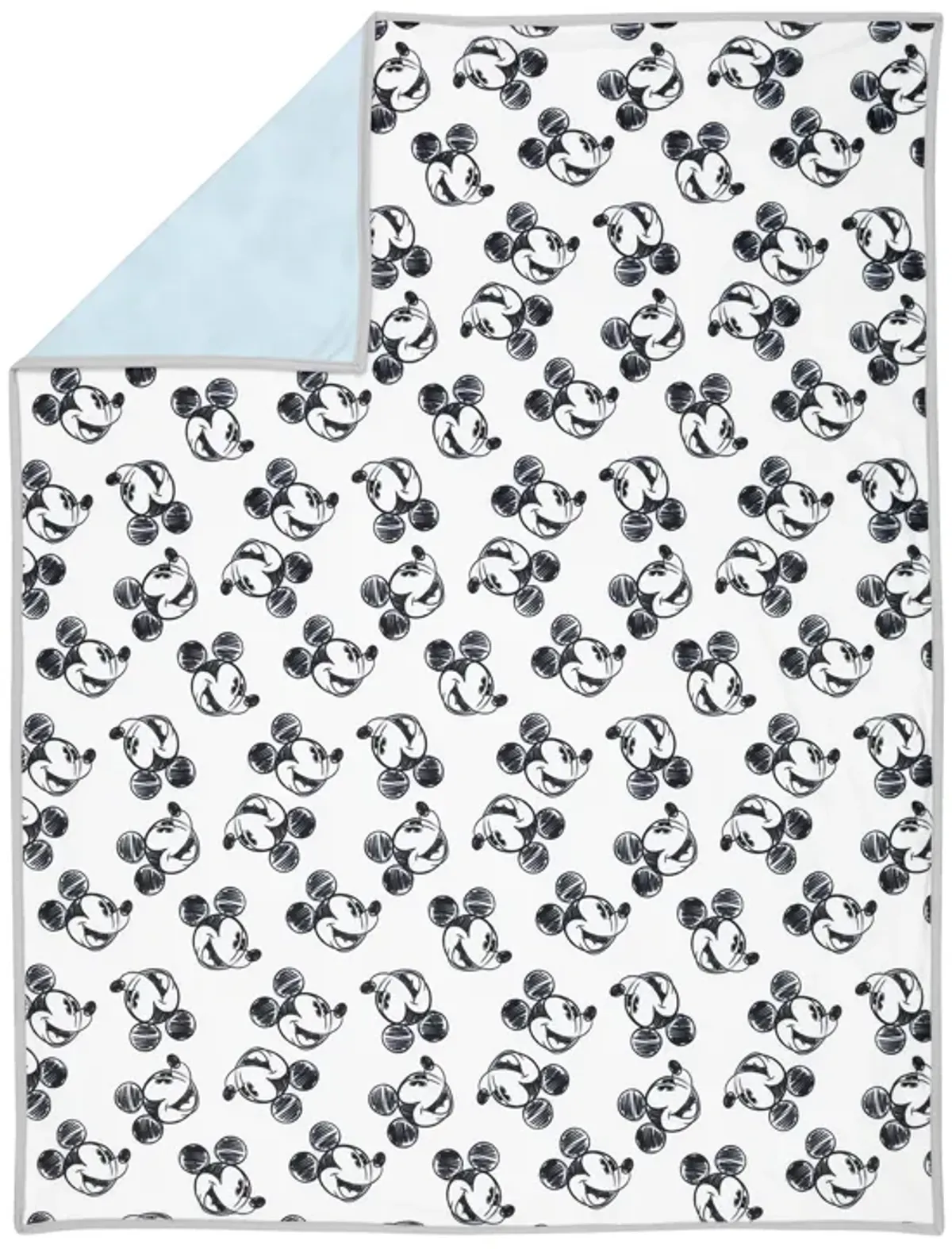 Lambs & Ivy Disney Baby MICKEY MOUSE Baby Blanket - Blue/White Minky/Jersey