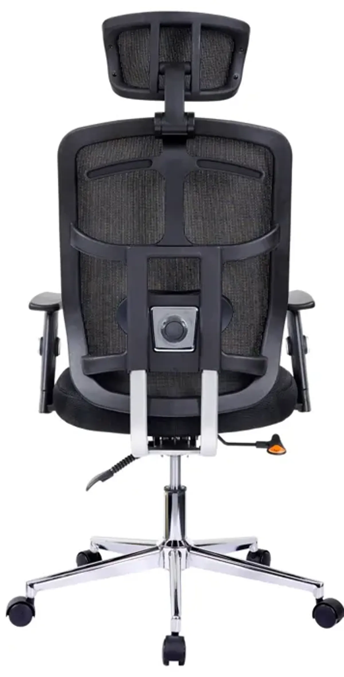 High Back Executive Mesh Office Chair With Arms, Lumbar Support And Chrome Base, Black