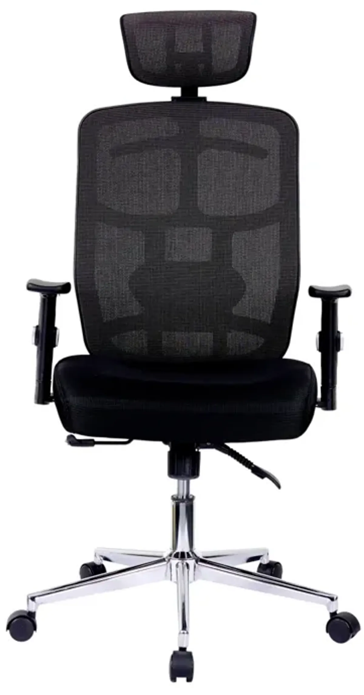 High Back Executive Mesh Office Chair With Arms, Lumbar Support And Chrome Base, Black