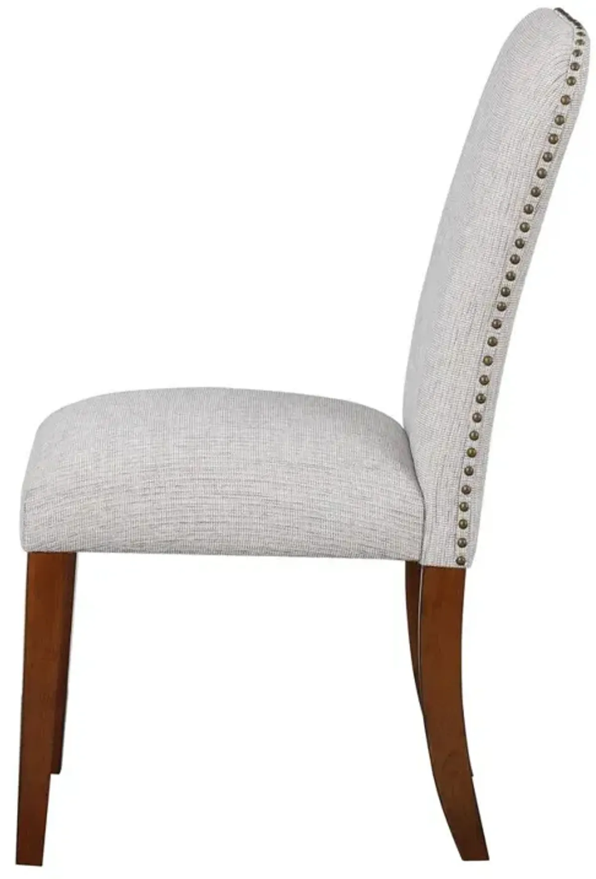 Salina Sea Oat Dining Chair in Performance Fabric with Nail Heads - set of 2