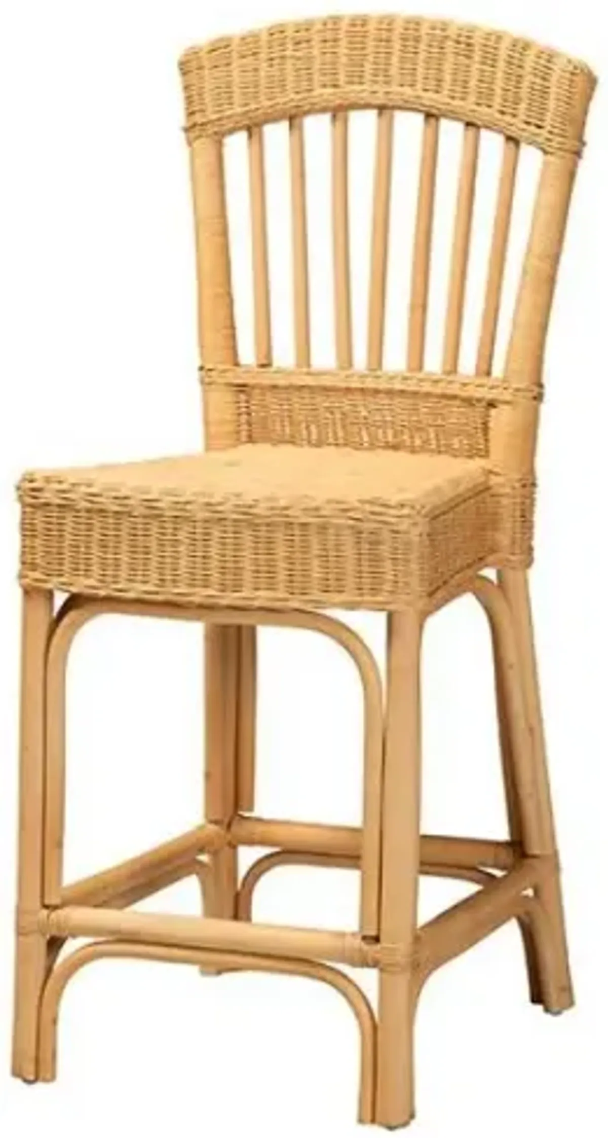 bali & pari Barito Modern Bohemian Natural Rattan Counter Stool