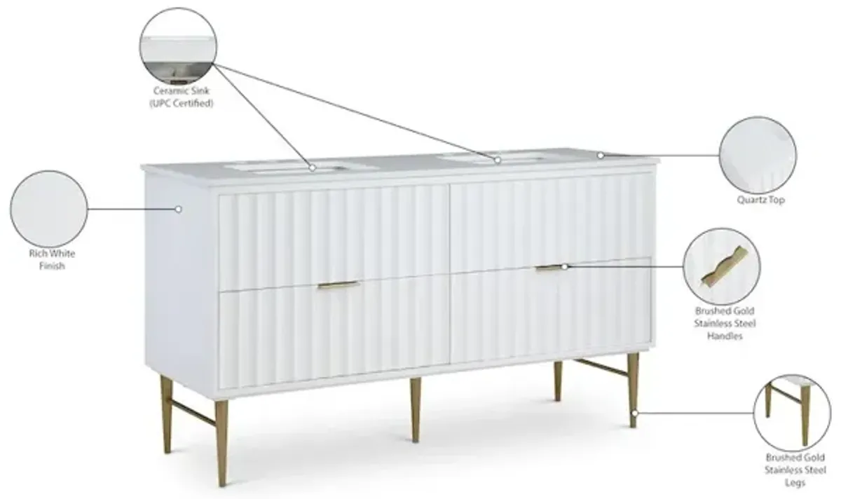 Meridian Furniture Modernist White Bathroom Vanity