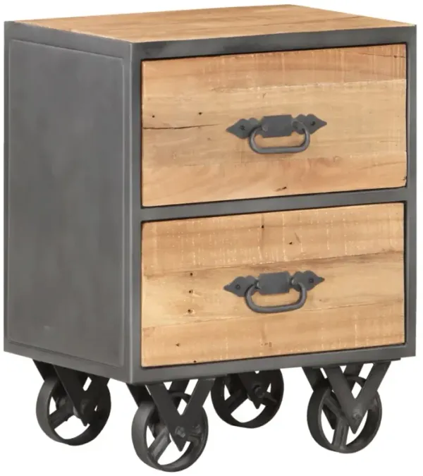 vidaXL Bedside Cabinet 15.7"x11.8"x20.1" Solid Reclaimed Wood