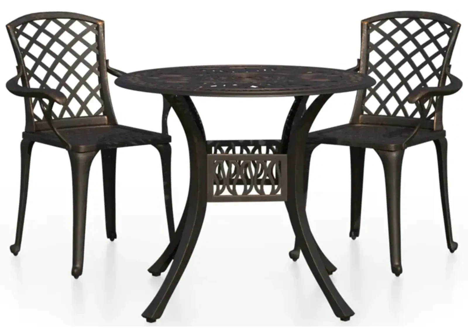 vidaXL 3 Piece Bistro Set Cast Aluminum Bronze