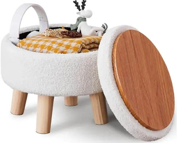 Wimarsbon Modern Round Footrest with Soft Padded Seat