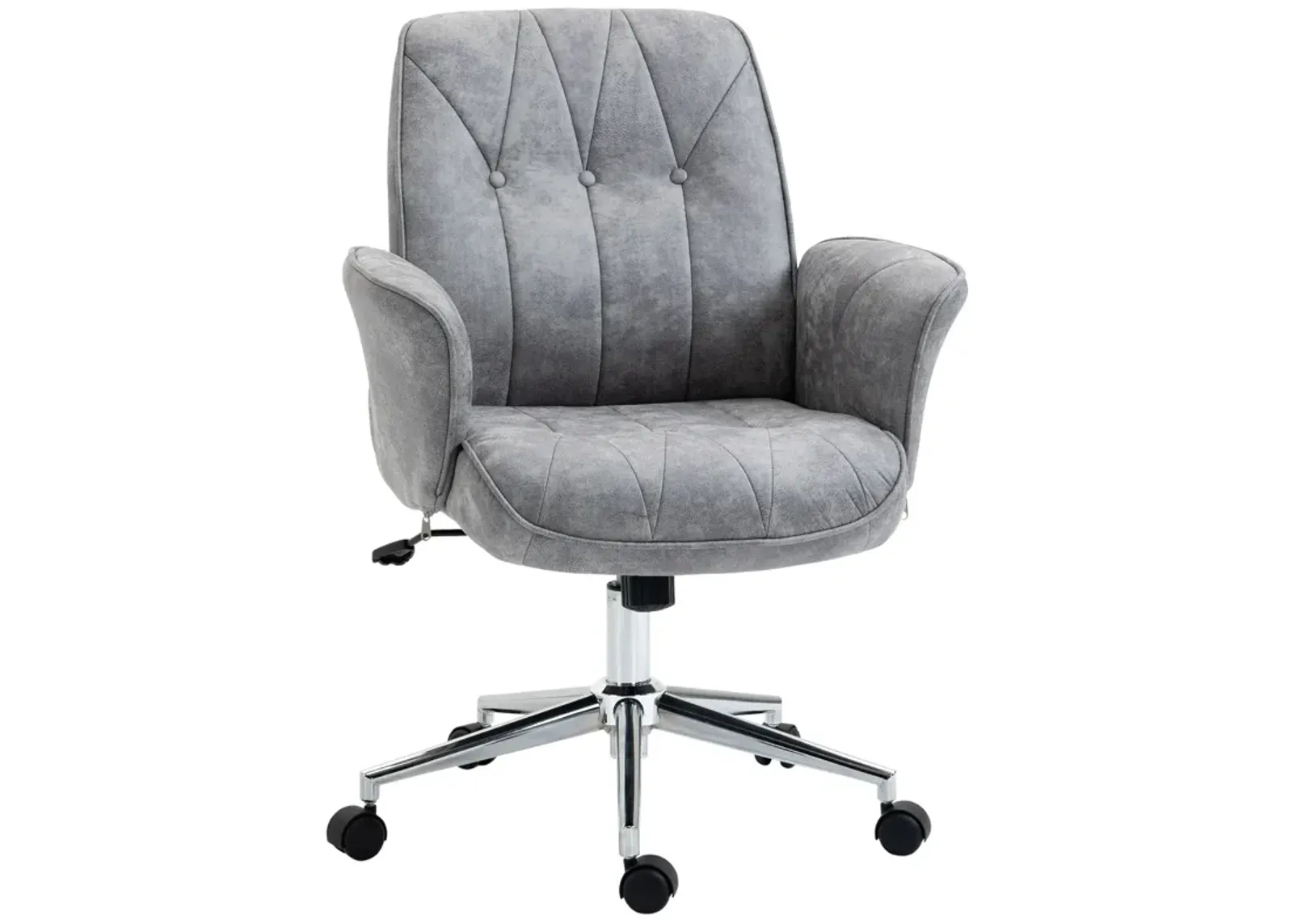 Grey Contemporary Seating: Mid-Back Movable Home Workstation Chair