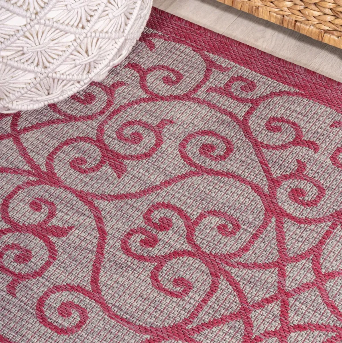 Madrid Vintage Filigree Textured Weave Indoor/Outdoor Area Rug