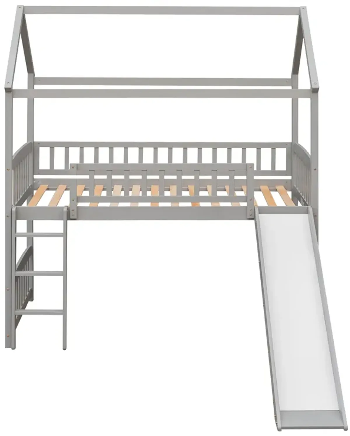 Merax House Bed Loft Bed with Slide